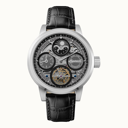 Ingersoll 1892 "The Arc" I16001 - Scheletro 44 mm con doppio fuso orario e fasi lunari
