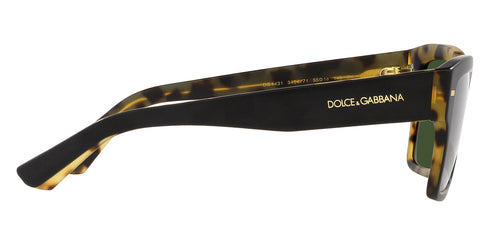 Lunettes de soleil unisexe Dolce & Gabbana DG4431 3404/71 - monture noire mate, verres verts