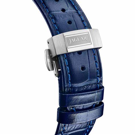 Jaguar J966/3 Men's Automatic Watch - Blue Dial, Blue Leather Strap