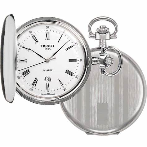 Tissot Savonnette Pocket Watch T836.553.13 – 48.5mm Silver-Tone Case, White Dial