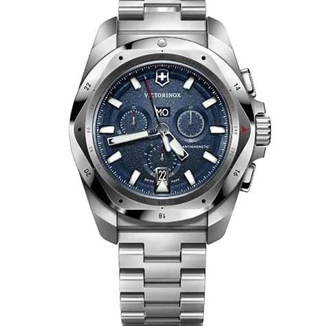 Victorinox I.N.O.X. Chrono Men's Watch V241985 – Blue Dial, Stainless Steel Bracelet