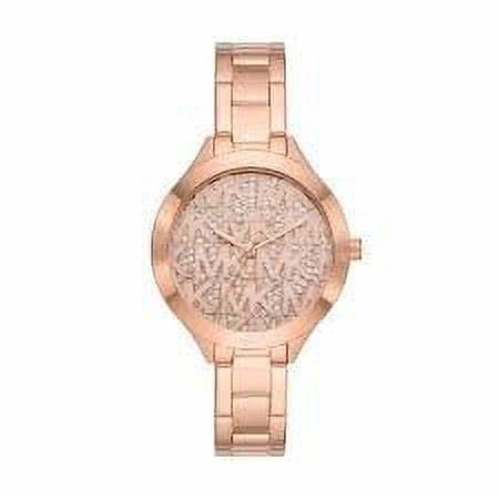 Michael Kors Slim Runway MK4658 Women's Rose Gold-Tone Watch - Monogram Dial