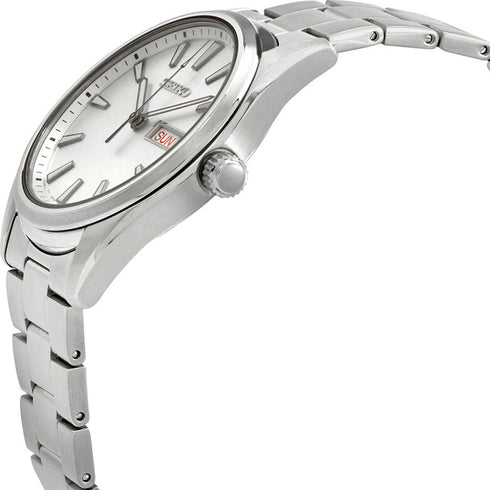 Seiko SUR339P1 Men’s Classic Quartz Watch – Silver Dial, Day‑Date, 40 mm