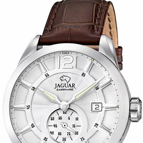 Jaguar Men's Swiss Quartz Watch - Model J663/1, Stainless Steel Case, White Dial, Brown Leather Strap