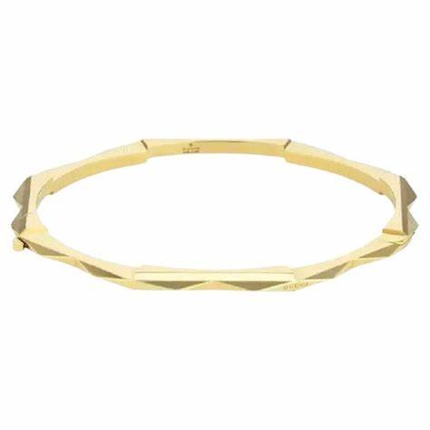 Gucci Link to Love 18ct Yellow Gold Studded Bracelet - 4mm Band Width