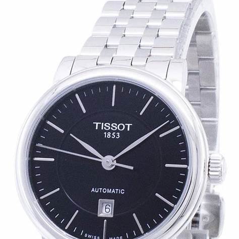 Tissot Carson Premium Automatic Lady Women's Watch - Black Dial, Stainless Steel Bracelet