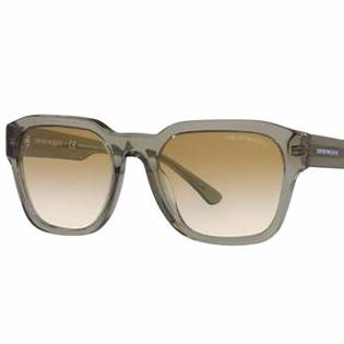 Emporio Armani EA4175 5884/13 Gafas de sol unisex - montura verde transparente brillante, lentes marrones degradadas, 55mm