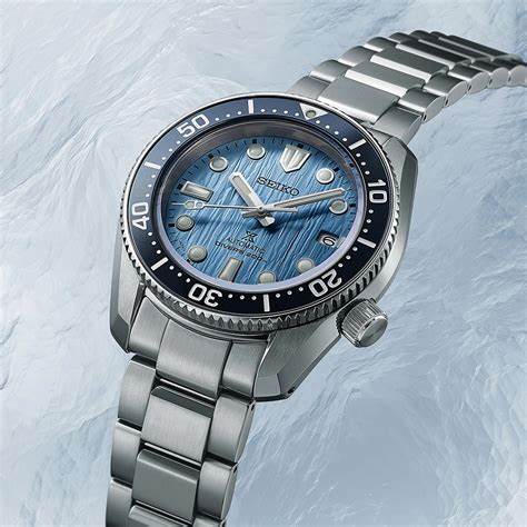 Reloj de buceo para hombre Seiko Prospex SPB299J1 'Save the Ocean' 1968 Re-Interpretation - Acero inoxidable, esfera azul hielo