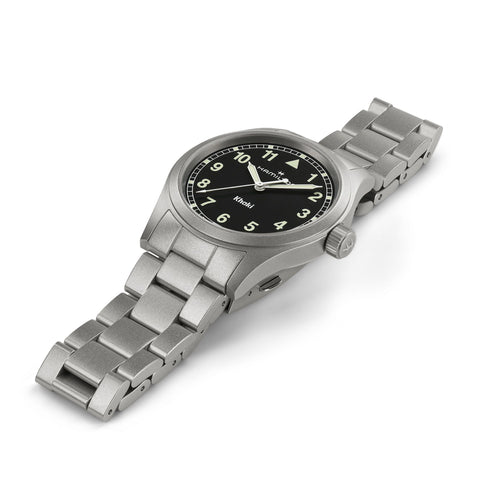 Hamilton Khaki Field Quartz H69401130 Orologio da uomo - Cassa in acciaio inossidabile da 38 mm, quadrante nero, bracciale in metallo