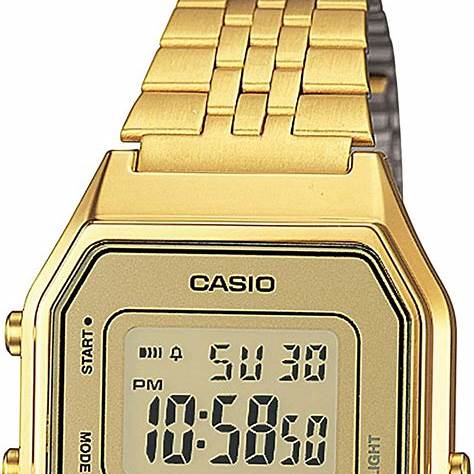 Casio LA-680WEGA-9ER Reloj Digital Retro - Oro Brazalete de acero inoxidable