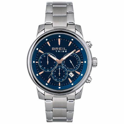 Breil Caliber EW0645 Herren-Chronographenuhr - Blaues Zifferblatt, Edelstahlarmband