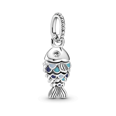 PANDORAPandora 799428C01 Blue Scaled Fish Dangle Charm – Sterling Silver & EnamelBIJOUXEcecile