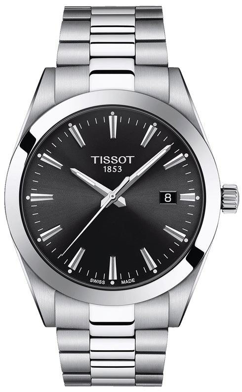 Tissot Gentleman T127.410.11.051.00 Men's Quartz Watch - 40mm Stainless Steel, Black Dial