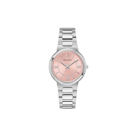 Bulova 96L335 Orologio classico da donna - Acciaio inossidabile argento, quadrante rosa