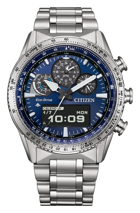 Citizen JV2000-51L Herrenuhr Promaster Sky Eco-Drive – Blaues Zifferblatt, Chronograph