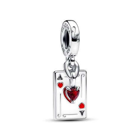 Pandora 793420C01 Charm doppio penzolante Disney Villains Queen of Hearts - Argento con smalto rosso e cristalli artificiali