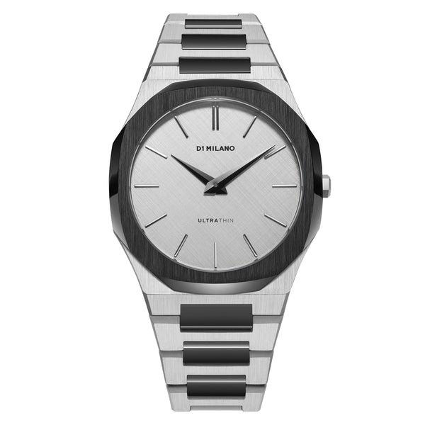 D1 MILANOD1 Milano Ultra Thin Ash D1 - UTBU06 Unisex Watch - Silver and Light Gunmetal Stainless Steel, 38mmWATCHESEcecile