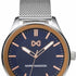 Mark Maddox HM7139-37 Orologio analogico da uomo - Bracciale a maglie in acciaio inossidabile, quadrante blu