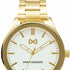 Mark Maddox HM7137-07 Men's Analog Watch - Gold-Tone Stainless Steel Bracelet, White Dial