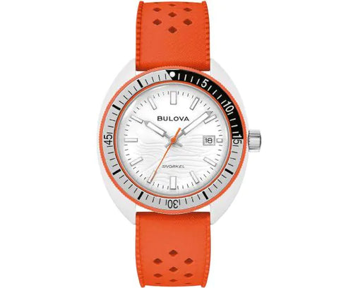 Bulova 98B448 Men's Snorkel Watch – Hybrid Ceramic, White Dial, 100m WR