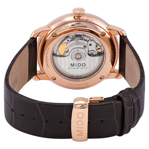 Mido Baroncelli M0274263608800 Orologio automatico da uomo - Quadrante grigio, cinturino in pelle marrone