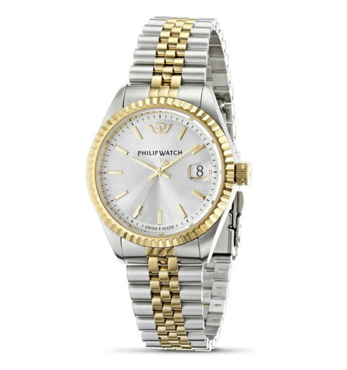 Philip Watch Caribe R8253107011 Men's Watch - Two-Tone Stainless Steel, Silver Dial, Date Display