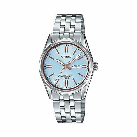 Casio LTP-1335D-2AVDF Damenuhr - Blaues Zifferblatt, Edelstahlarmband