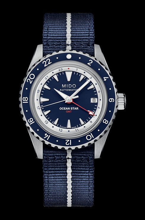 Mido Ocean Star GMT Special Edition M026.829.18.041.00 Orologio automatico da uomo - Quadrante blu, bracciale in acciaio inossidabile