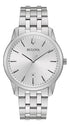 Bulova Sutton 96B342 Men's Watch - Stainless Steel, Silver Dial, Date Display