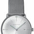 Junghans Max Bill Quarzo 041/4463.46 Orologio da uomo - Quadrante argento 38 mm, bracciale a maglie in acciaio inossidabile