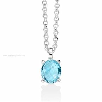 Miluna CLD4346 Collana da donna - Argento 925 con gemma di topazio blu