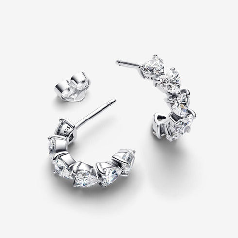 PANDORAPandora 293657C01 Sparkling Hearts Hoop Earrings – Sterling Silver, CZBIJOUXEcecile
