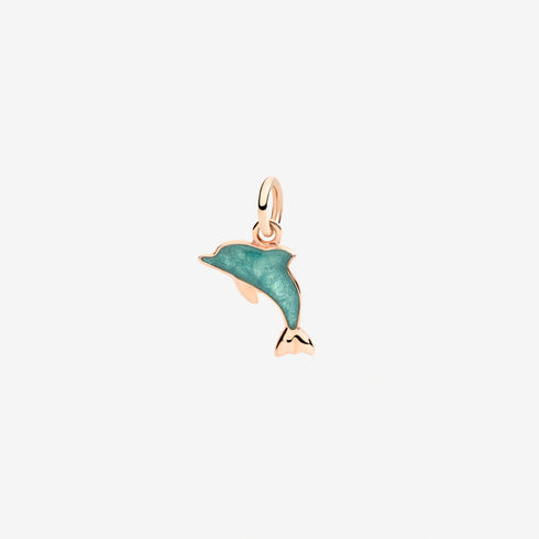 DoDo Dolphin Charm DMC4010DOLPSEPT9R - 9K Rose Gold mit Octanium Emaille, inklusive schwarzer Schnur