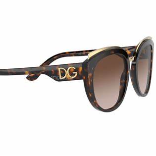 Lunettes de soleil Dolce & Gabbana DG4383 502/13 pour femme - monture havane, verres dégradés marron
