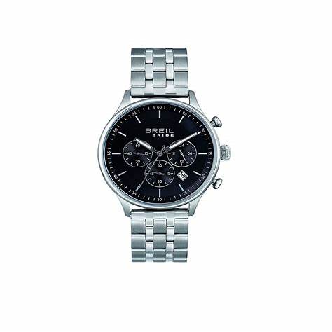 Breil Classy EW0500 Men's Chronograph Watch - 42mm Black Sunray Dial, Stainless Steel Bracelet