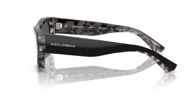 Dolce & Gabbana DG4451 3403/87 Men's Sunglasses - Black on Grey Havana Frame, Dark Grey Lenses