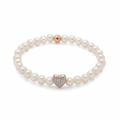 Miluna PBR3506R-TPZ Bracciale da donna - Argento 925 con perle bianche e design a cuore