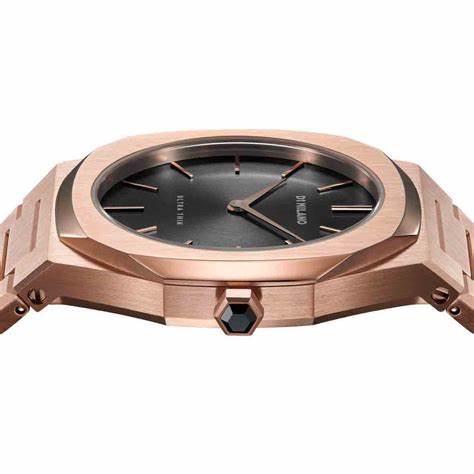 D1 Milano Ultra Thin UTBL06 Rose Night Orologio da donna - Acciaio inossidabile oro rosa 34 mm, diametro nero