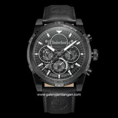 Timberland TDWGF0009402 Sherbrook Multifunktionsuhr - 46 mm schwarzer Stahl, schwarzes Lederarmband