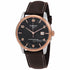 Tissot Luxury Automatic Men's Watch - Anthracite Dial, Rose Gold PVD Bezel, Brown Leather Strap