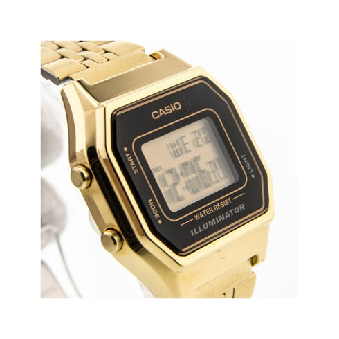 Casio LA680WEGA-1ER Women's Digital Watch - Gold-Tone, Black Dial