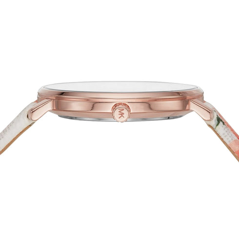 Michael Kors MK2895 Women's Pyper Rose Gold-Tone Watch with Floral Leather Strap