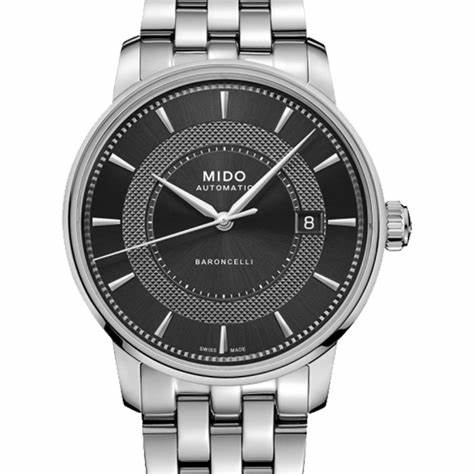 Mido Baroncelli Signature M037.407.11.051.01 Orologio automatico da uomo - Quadrante nero, bracciale in acciaio inossidabile