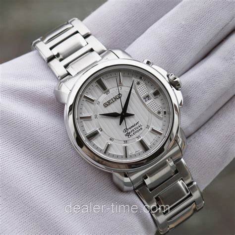 Seiko Premier SNQ155P1 Reloj de cuarzo con calendario perpetuo para hombre - Acero inoxidable, cristal de zafiro, 100M Water Resistance