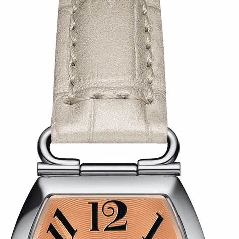 Tissot Heritage Porto Small Lady Women's Watch - Orange Guilloché Dial, Stainless Steel Tonneau Case, Grey Leather Strap