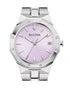 Bulova 96M170 Women's Watch – Silver Steel, Lilac Dial, Sapphire Crystal, 32mm