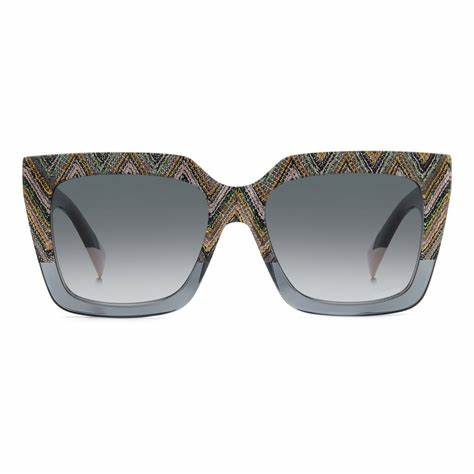 Missoni MIS 0147/S Occhiali da sole da donna - 55 mm, montatura grigia con lenti verdi