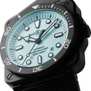Bell & Ross BR 03 Diver Full Lum Ceramic BR03A-D-LM-CE/SRB - Cassa nera opaca 42 mm, quadrante blu pallido Super-LumiNova