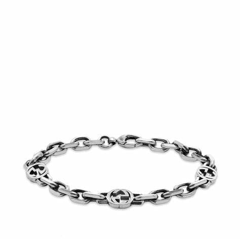 Gucci Interlocking G Sterling Silver Bracelet - Size 18cm