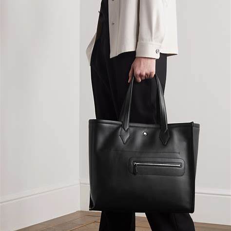 Montblanc Meisterstück Selection Soft Tote Bag - Pelle di vitello nera, doppio scomparto con cerniera